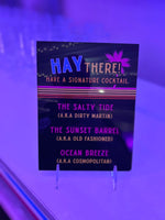 Custom Signature drink signage