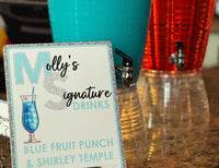 Custom Signature drink signage