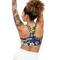 Camp Collage Seamless Sports Bra (AOP)