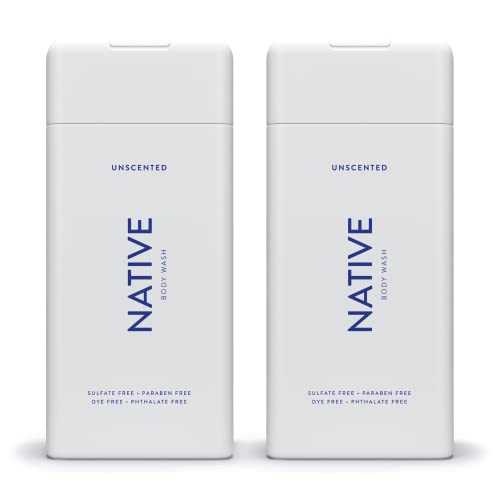 Native Body Wash Natural Body Wash for Women, Men | Sulfate Free, Paraben Free, Dye Free, with Naturally Derived Clean Ingredients Leaving Skin Soft and Hydrating, Unscented 11.5oz - Pack of 2