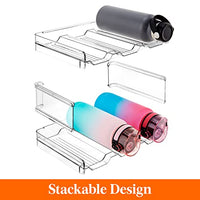 Lifewit Stackable Water Bottle Organizer for Cabinet, Water Bottle Holder, Kitchen Pantry Organization and Storage, Plastic Fridge Wine Racks, Tumbler Travel Mug Cup Holder, 2Pack, Hold 6 Bottles