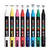 8 Posca Paint Markers, 5M Medium Posca Markers with Reversible Tips, Posca Marker Set of Acrylic Paint Pens | Posca Pens for Art Supplies, Fabric Paint, Fabric Markers, Paint Pen, Art Markers