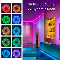 100FT Smart LED Strip Lights (2 Rolls of 50ft), RGB Strip Lights Sync to Music with 40 Key Remote Controller LED Lights for Bedroom,Christmas Lights decration (Multi-Colored, 100FT)