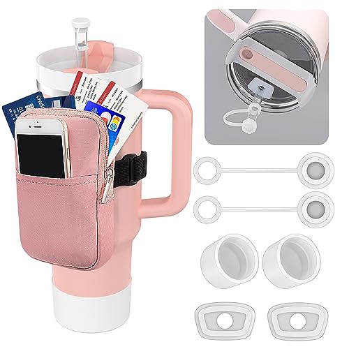 8PCS Water Bottle Pouch for Stanley Cup Fanny Pack Accessories Spill Leak  Proof Stopper Set for Stanley 2.0 40oz/30oz,Gym Accessories for Women