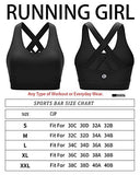 RUNNING GIRL Sports Bra for Women, Criss-Cross Back Padded Strappy Sports Bras Medium Support Yoga Bra with Removable Cups(WX2353D.Black.XS)