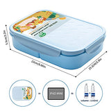 MISS BIG Bento Box, Lunch Box Kids,Ideal Leak Proof Lunch Box Containers, Mom’s Choice Kids Lunch Box, No BPAs and No Chemical Dyes Bento Box for Kids,Microwave and Dishwasher Safe Lunch Box (Blue M)