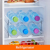 Lifewit Stackable Water Bottle Organizer for Cabinet, Water Bottle Holder, Kitchen Pantry Organization and Storage, Plastic Fridge Wine Racks, Tumbler Travel Mug Cup Holder, 2Pack, Hold 6 Bottles