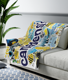 Camp Sticker Collage Cozy Blanket