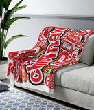 Camp Sticker Collage Cozy Blanket