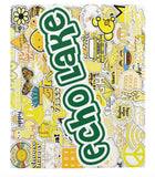 Camp Sticker Collage Cozy Blanket