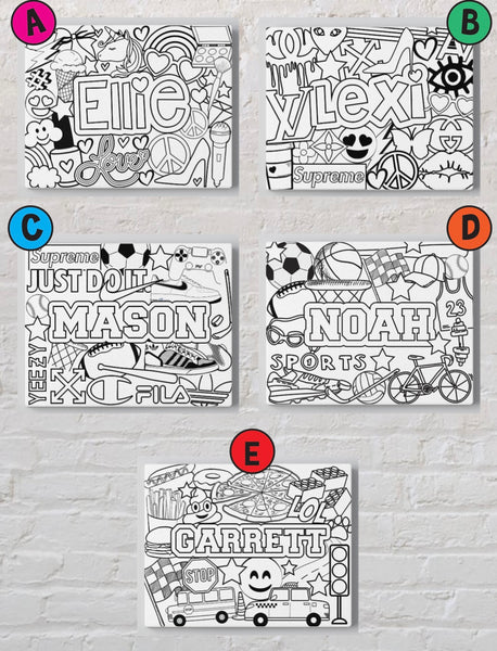 Color-Your-Own Name Canvas