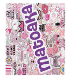 Camp Sticker Collage Cozy Blanket