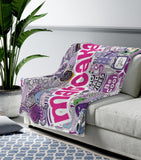 Camp Sticker Collage Cozy Blanket