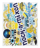Camp Sticker Collage Cozy Blanket