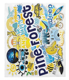 Camp Sticker Collage Cozy Blanket