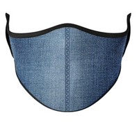 Top Trenz Denim Print Mask - One Size Fits Most