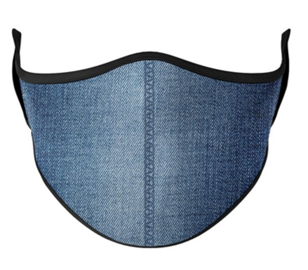 Top Trenz Denim Print Mask - One Size Fits Most