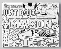 CUSTOM DESIGN: Color-Your-Own Name Canvas