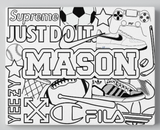 CUSTOM DESIGN: Color-Your-Own Name Canvas