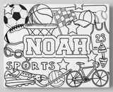 CUSTOM DESIGN: Color-Your-Own Name Canvas