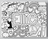 CUSTOM DESIGN: Color-Your-Own Name Canvas