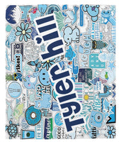 Camp Sticker Collage Cozy Blanket