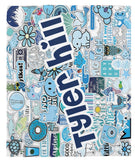 Camp Sticker Collage Cozy Blanket