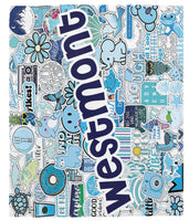 Camp Sticker Collage Cozy Blanket