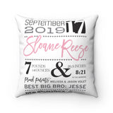 Baby Announcement Square Pillow
