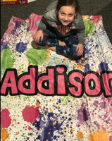 Splatter Paint Personalized Throw Blanket