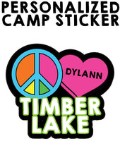 PEACE LOVE CAMP - 10" sticker or cling