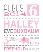 Baby Girl Announcement Print