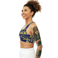 Camp Collage Seamless Sports Bra (AOP)