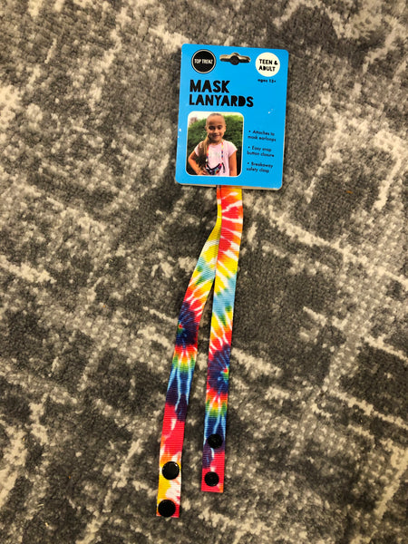 Top Trenz Bright Tie Dye Mask Lanyard- Kid & Tween