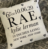 Baby Announcement Square Pillow