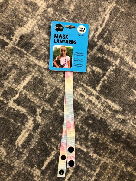 Top Trenz Pastel Tie Dye Mask Lanyard- Kid & Tween
